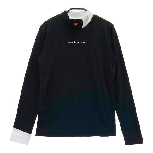 サイズ：0 NEW BALANCE GOLF ニューバランス  ハイネック 長袖Tシャツ ロゴ総柄 ブラック系 [240101337823] ゴルフウェア レディース ストスト New Balance NEW BALANCE ニューバランス ハイネック 長袖T