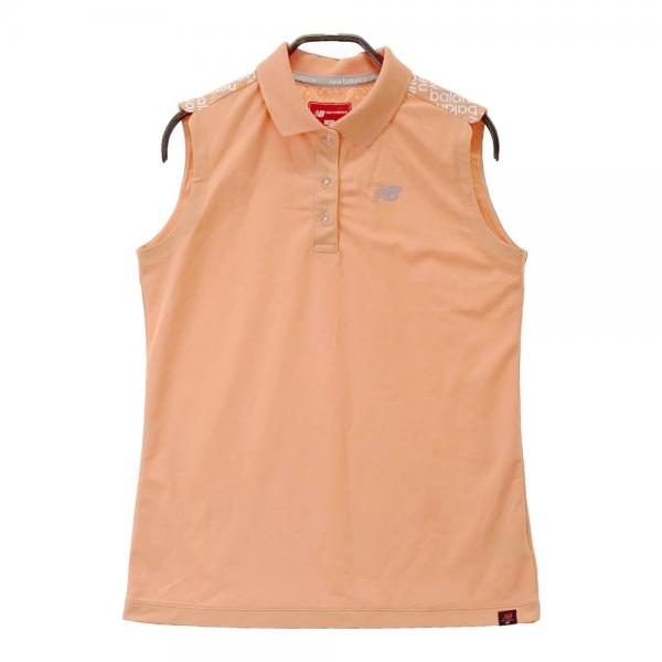 サイズ：1 NEW BALANCE GOLF ニューバランス  ノースリーブ ポロシャツ ボーダー柄 オレンジ系 [240101440531] ゴルフウェア レディース ストスト NEW BALANCE GOLF ニューバランス ノースリーブ ポロシャツ