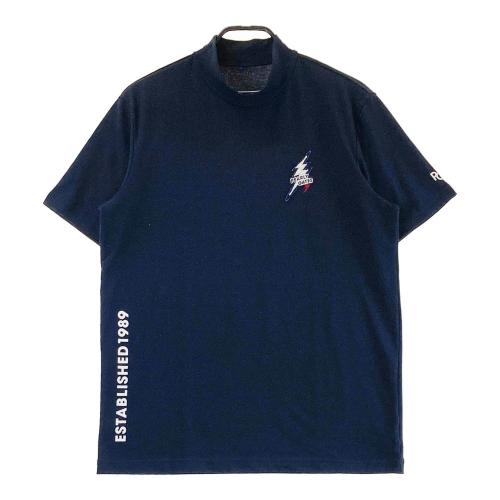 サイズ：6 PEARLY GATES パーリーゲイツ 053-2267705 ハイネック 半袖Tシャツ ロゴ総柄 パープル系 [240101410987] ゴルフウェア メンズ ストスト PEARLY GATES パーリーゲイツ 053-2267705 ハイネック 半袖T