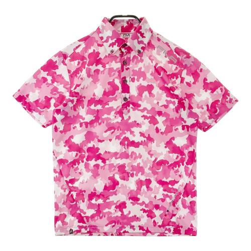 FILA GOLF ポロシャツ M 黒 ピンク 花柄 FILA フィラ☆ポロシャツ 花柄 Mサイズ - メルカリ