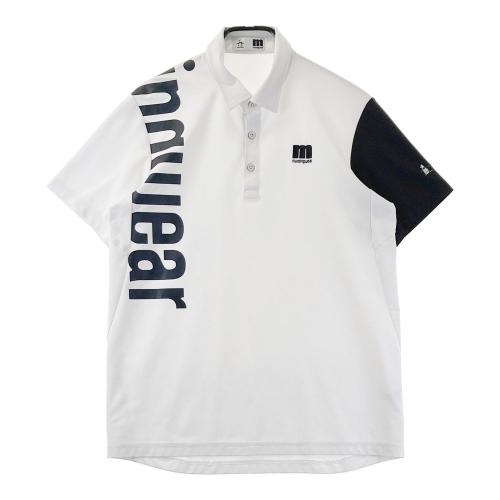 サイズ：L MUNSING WEAR マンシングウェア  半袖ポロシャツ プリント  ブラック系 [240101433671] ゴルフウェア メンズ ストスト MUNSING WEAR マンシングウェア 半袖ポロシャツ ネイビー系