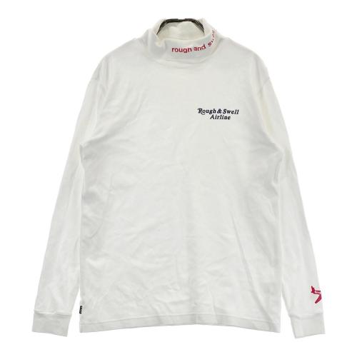 サイズ：S ROUGH&SWELL ラフアンドスウェル  モックネック 長袖Tシャツ  ホワイト系 [240101426044] ゴルフウェア メンズ ストスト ROUGH&SWELL ラフアンドスウェル モックネック 長袖Tシャツ