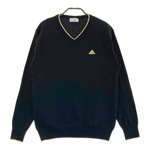 サイズ：M ADIDAS GOLF アディダスゴルフ 2022年 ニットセーター チェック柄 ブラック系 [240101424676] ゴルフウェア メンズ ストスト ADIDAS GOLF アディダスゴルフ 2022年 ニットセーター チェック