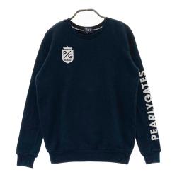 パーリーゲイツ　袖ボア　トレーナー　ロゴ刺繍　ゴルフ　レディース　ネイビー パーリーゲイツ 袖ボア トレーナー ロゴ刺繍 ゴルフ レディース