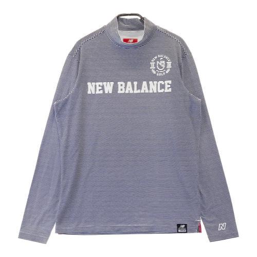 サイズ：2 NEW BALANCE GOLF ニューバランス  ハイネック 長袖Tシャツ ボーダー柄 ブラック系 [240101346136] ゴルフウェア レディース ストスト New Balance NEW BALANCE ニューバランス ハイネック 長袖T