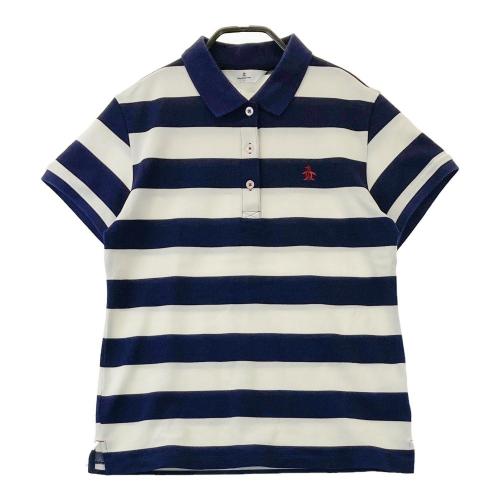 サイズ：L MUNSING WEAR マンシングウェア  半袖ポロシャツ ボーダー 総柄 レッド系 [240101435499] ゴルフウェア レディース ストスト サイズ：L MUNSING WEAR マンシングウェア 半袖ポロシャツ