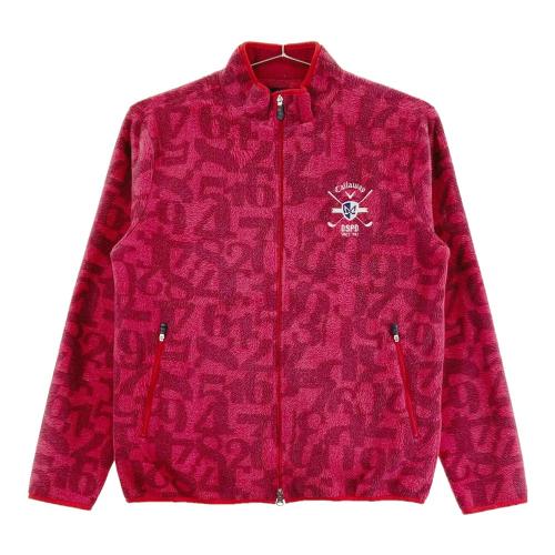 CALLAWAY キャロウェイ フリース ジップジャケット 総柄 レッド系