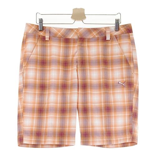 PUMA GOLF プーマゴルフ ハーフパンツ チェック柄 オレンジ系