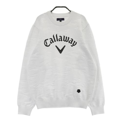 サイズ：LL CALLAWAY キャロウェイ  長袖ニットセーター 総柄 グリーン系 [240101422156] ゴルフウェア メンズ ストスト CALLAWAY キャロウェイ 長袖ニットセーター 総柄 グリーン系