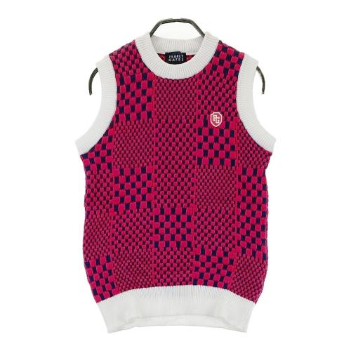 PEARLY GATES パーリーゲイツ Vネック ニットベスト レッド系 サイズ