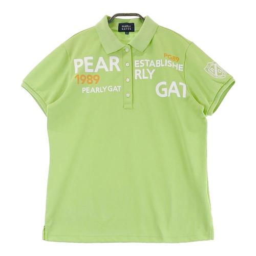 サイズ：1 PEARLY GATES パーリーゲイツ 2023年モデル 半袖ポロシャツ シアサッカー ボタニカル柄 グリーン系 [240101414470] ゴルフウェア レディース ストスト PEARLY GATES パーリーゲイツ 2023年モデル 半袖ポロシャツ シア