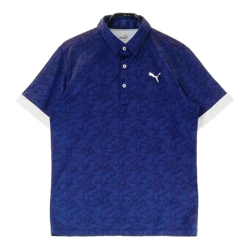 PUMA GOLF プーマゴルフ 半袖ポロシャツ ボタンダウン ネイビー系