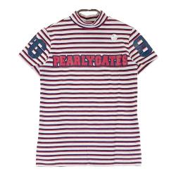 サイズ：4 PEARLY GATES パーリーゲイツ  ハイネック 長袖Tシャツ ボーダー柄 グレー系 [240101358083] ゴルフウェア メンズ ストスト サイズ：4 PEARLY GATES パーリーゲイツ ハイネック 半袖Tシャツ