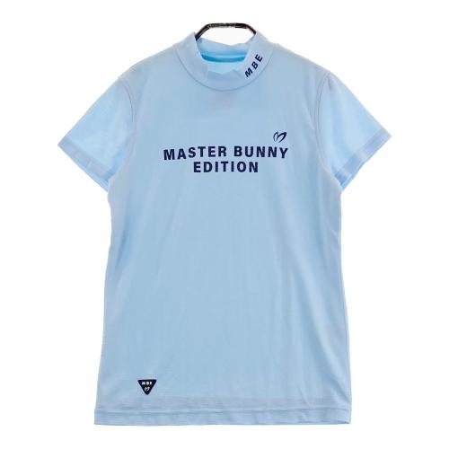 サイズ：0 MASTER BUNNY EDITION マスターバニーエディション  裏地付 ハイネック 半袖Tシャツ  ブルー系 [240101448332] ゴルフウェア レディース ストスト MASTER BUNNY EDITION マスターバニーエディション 裏地付