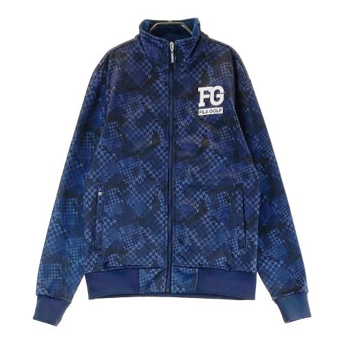 サイズ：M FILA GOLF フィラゴルフ ; 裏起毛 ジップジャケット 総柄 カーキ系 [240101449801] ゴルフウェア レディース ストスト FILA GOLF フィラゴルフ ; 裏起毛 ジップジャケット 総柄 カーキ