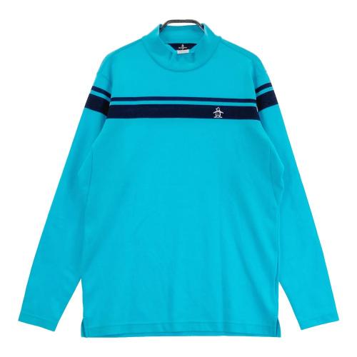 未使用MUNSINGWEAR マンシングウェア ハイネック 長袖 シャツ M 美品】マンシングウェア 長袖ハイネックシャツ 黒×白 ペンギン