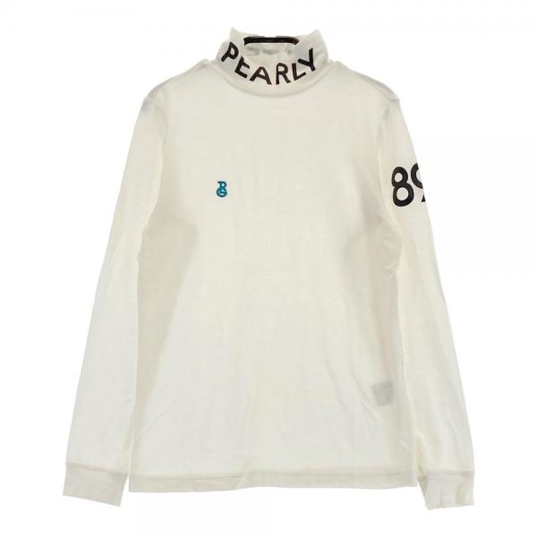 サイズ：0 PEARLY GATES パーリーゲイツ  微起毛 ハイネック 長袖Tシャツ  ホワイト系 [240101448634] ゴルフウェア レディース ストスト PEARLY GATES パーリーゲイツ 微起毛 ハイネック 長袖Tシャツ