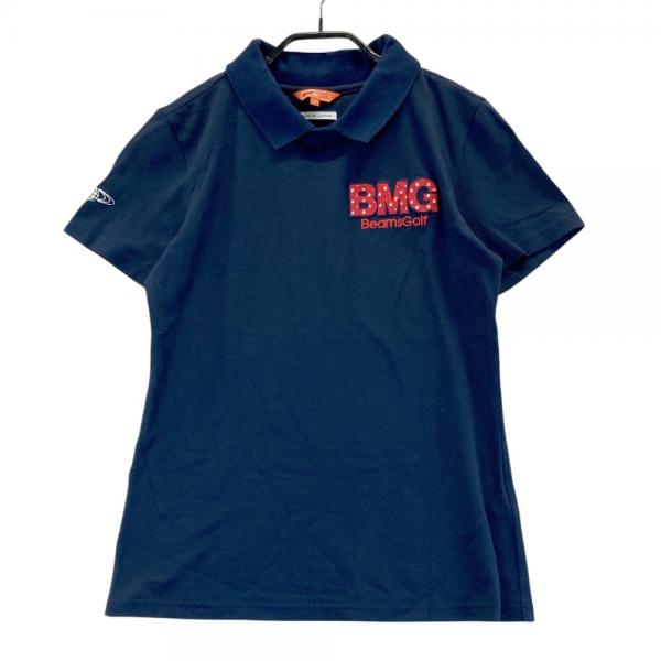 BEAMS GOLF ビームスゴルフ 襟付き 半袖Tシャツ ネイビー系