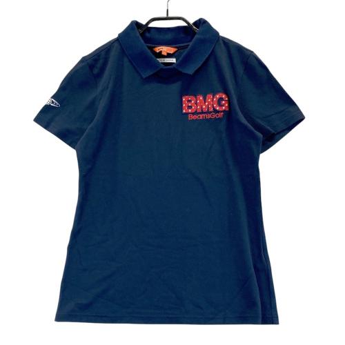 BEAMS GOLF ビームスゴルフ 襟付き 半袖Tシャツ ネイビー系