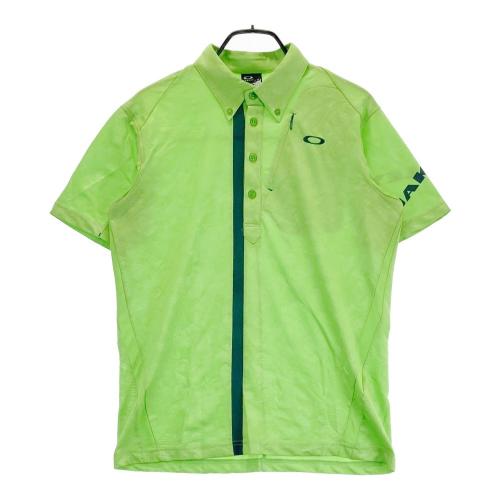 オークリー★ジップアップ ナイロン ジャケット裏起毛 グリーン 総柄 XLサイズ OAKLEY オークリー ジップ ナイロンジャケット 総柄 グリーン系