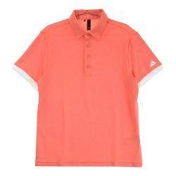 サイズ：XL ADIDAS GOLF アディダスゴルフ IN2795 2024年モデル 半袖ポロシャツ ロゴ 総柄 オレンジ系 [240101457099] ゴルフウェア メンズ ストスト サイズ：XL ADIDAS GOLF アディダスゴルフ IN2795 2024年モデル