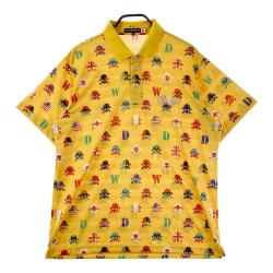 美品　DANCE WITH DRAGON メンズ総柄半袖メッシュポロシャツ　2 美品 DANCE WITH DRAGON メンズ総柄半袖メッシュポロシャツ 2 美