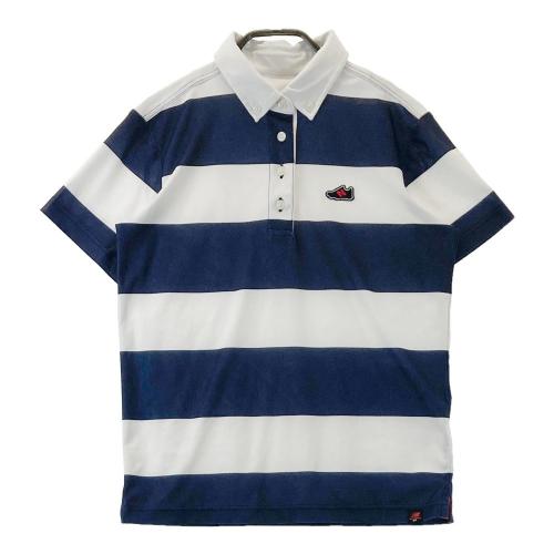 サイズ：6 NEW BALANCE GOLF ニューバランス  半袖ポロシャツ ボーダー柄 ネイビー系 [240101442600] ゴルフウェア メンズ ストスト サイズ：6 NEW BALANCE GOLF ニューバランス 半袖ポロシャツ