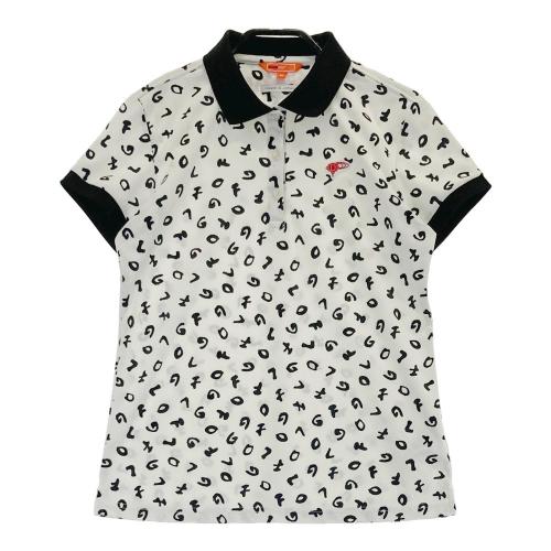 BEAMS GOLF ビームスゴルフ ; 半袖ポロシャツ 総柄 ホワイト系