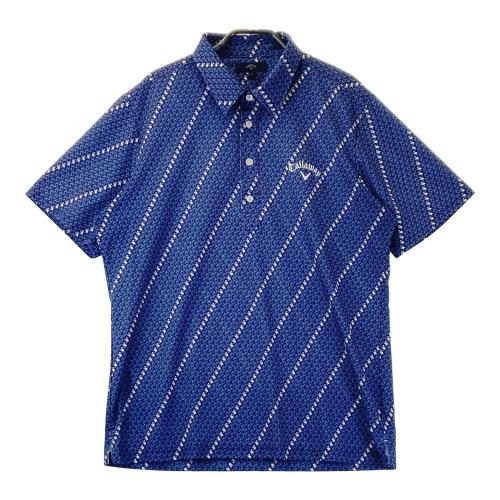 【美品】Callaway キャロウェイ ポロシャツ 半袖　メンズ　L ブルー CALLAWAY キャロウェイ 半袖ポロシャツ ブルー系 L ゴルフウェア