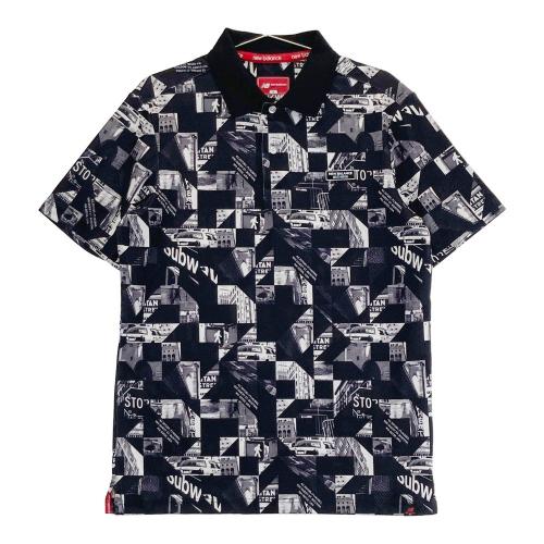 サイズ：7 NEW BALANCE GOLF ニューバランス  半袖ポロシャツ 総柄 ホワイト系 [240101427621] ゴルフウェア メンズ ストスト NEW BALANCE GOLF ニューバランス 半袖ポロシャツ 総柄 ホワイト