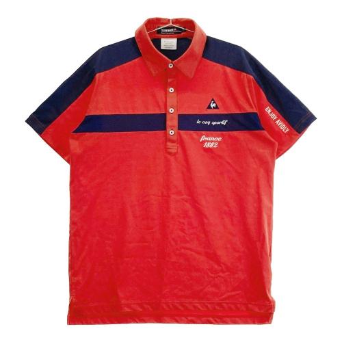 サイズ：M LE COQ GOLF ルコックゴルフ  インナー付 半袖ポロシャツ  レッド系 [240101434068] ゴルフウェア メンズ ストスト LE COQ GOLF ルコックゴルフ インナー付 半袖ポロシャツ レッド