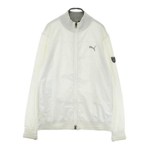 PUMA プーマ　ゴルフ　キルティング　ブルゾンジャケット　ホワイト PUMA GOLF プーマゴルフ ニット切替 ジップジャケット ホワイト系