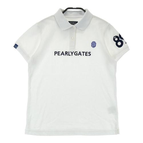 PEARLY GATES パーリーゲイツ ロゴジャガード半袖ポロシャツ 白 PEARLY GATES 【PREMIUM SALE 40%OFF】PEARLY パーリーゲイツ