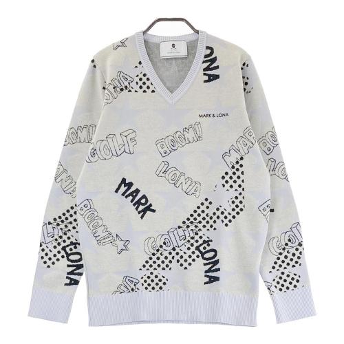 【美品】 近年 マークアンドロナ スカル ニット セーター 長袖 メンズ M 1-240101274009-m-01-pl.jpg