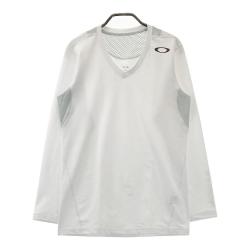 サイズ：L OAKLEY オークリー  長袖Tシャツ 総柄 グレー系 [240101493017] ゴルフウェア メンズ ストスト サイズ：L OAKLEY オークリー 長袖Tシャツ 総柄 グレー系