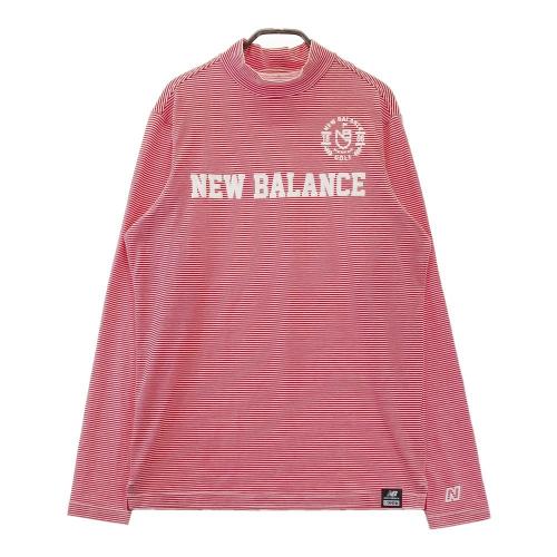 サイズ：5 NEW BALANCE GOLF ニューバランス  ハイネック 長袖Tシャツ ボーダー柄 ネイビー系 [240101368046] ゴルフウェア メンズ ストスト NEW BALANCE GOLF ニューバランス ハイネック 長袖Tシャツ