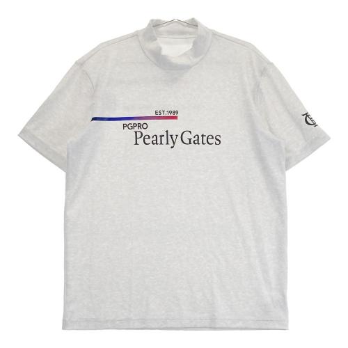 サイズ：6 PGG PEARLY GATES パーリーゲイツ 2023年モデル ハイネック 半袖Tシャツ 総柄 グレー系 [240101491344] ゴルフウェア メンズ ストスト サイズ：6 PGG PEARLY GATES パーリーゲイツ 2023年モデル