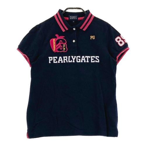 PEARLY GATES パーリーゲイツ 半袖ポロシャツ ワッペン ブラック