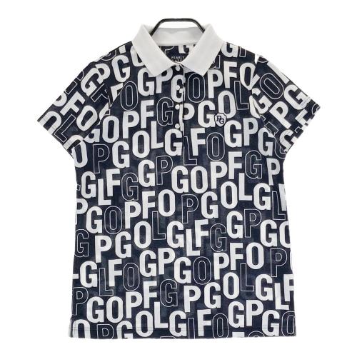 PEARLY GATES パーリーゲイツ 半袖ポロシャツ 総柄 ネイビー系