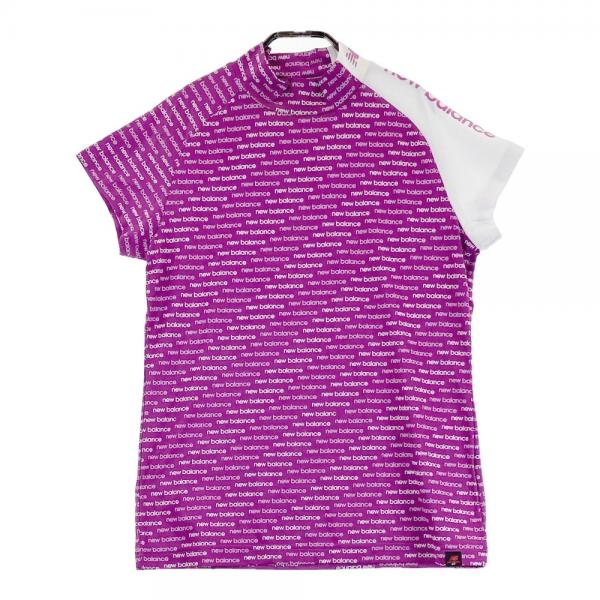 サイズ：1 NEW BALANCE GOLF ニューバランス 2023年モデル ハイネック 半袖Tシャツ チュニック丈 総柄 ベージュ系 [240101438794] ゴルフウェア レディース ストスト NEW BALANCE GOLF ニューバランス 2023年モデル ハイネック 半袖