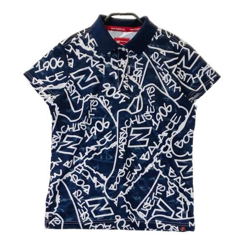 NEW BALANCE GOLF ニューバランス 半袖ポロシャツ 総柄 ネイビー