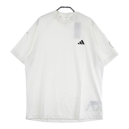 サイズ：2XL ADIDAS GOLF アディダスゴルフ IN9059 2024年モデル ハイネック 半袖Tシャツ ロゴ 総柄 ホワイト系 [240101456156] ゴルフウェア メンズ ストスト ADIDAS GOLF アディダスゴルフ IN9059 2024年モデル ハイネック
