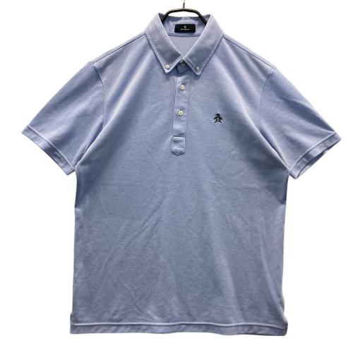 サイズ：L MUNSING WEAR マンシングウェア  半袖ポロシャツ 総柄 ブルー系 [240101442114] ゴルフウェア メンズ ストスト MUNSING WEAR マンシングウェア 半袖ポロシャツ 総柄 ブルー系