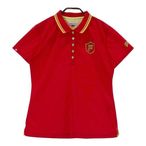 新品 ピン ゴルフ 上下セット 総柄ロゴ ポロシャツ ハーフパンツ レッド L FILA GOLF フィラゴルフ ハーフジップ半袖 ポロシャツ レッド系