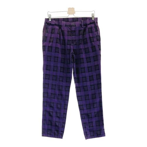 サイズ：L BEAMS GOLF ビームスゴルフ  ストレッチパンツ ロゴ チェック柄 ブラック系 [240101485744] ゴルフウェア メンズ ストスト BEAMS GOLF ビームスゴルフ ストレッチパンツ ロゴ チェック柄