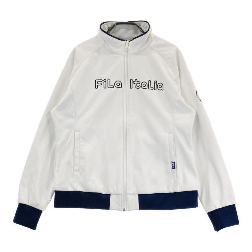 サイズ：M FILA GOLF フィラゴルフ ; 裏起毛 ジップジャケット 総柄 カーキ系 [240101449801] ゴルフウェア レディース ストスト FILA GOLF フィラゴルフ ; 裏起毛 ジップジャケット 総柄 カーキ