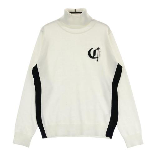 サイズ：3 CPG GOLF シーピージーゴルフ  フード付き ハーフジップ 長袖Tシャツ 総柄 ホワイト系 [240101372083] ゴルフウェア メンズ ストスト CPG GOLF シーピージーゴルフ フード ハーフジップ 長袖Tシャツ