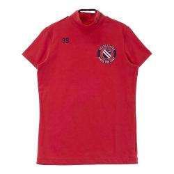 サイズ：0 PEARLY GATES パーリーゲイツ  モックネック 半袖Tシャツ  レッド系 [240101446692] ゴルフウェア レディース ストスト PEARLY GATES パーリーゲイツ モックネック 半袖Tシャツ レッド