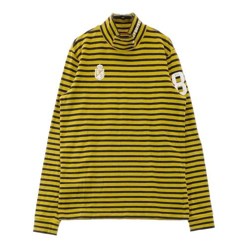 サイズ：6 PEARLY GATES パーリーゲイツ  ハイネック 長袖Tシャツ ボーダー柄 オレンジ系 [240101417965] ゴルフウェア メンズ ストスト PEARLY GATES パーリーゲイツ ハイネック 長袖Tシャツ ボーダー