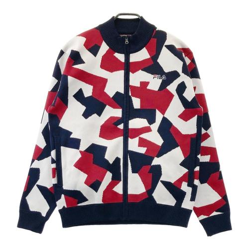 サイズ：LL FILA GOLF フィラゴルフ  ジップジャケット チェック レッド系 [240101438199] ゴルフウェア メンズ ストスト FILA GOLF フィラゴルフ ジップジャケット チェック レッド系